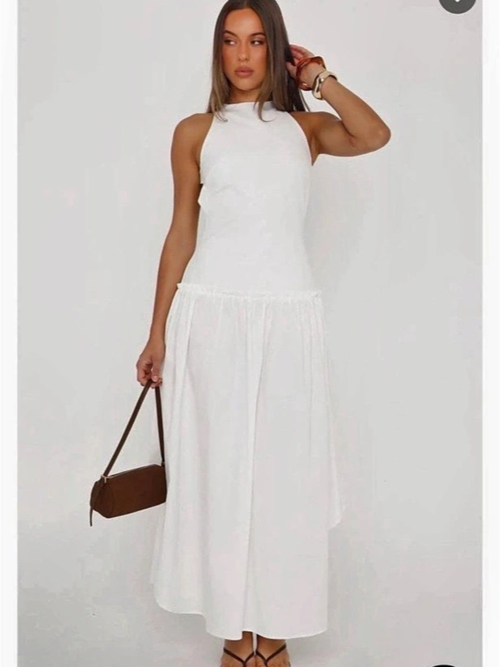 White Fox White Backless Maxi Dress Like New
